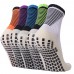 Men Cotton Striped Anti Slip Football Socks Mid-Calf Sports Grip Socks