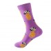 Fashion Cotton mid-calf crazy socks cute fruit crew ladies funny socks