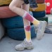 Girl crew printed crew dress fashion fancy sport custom tie dye printing socks