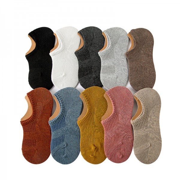 silicone hill grip Summer Cotton Low Cut Socks Breathable womens no show socks