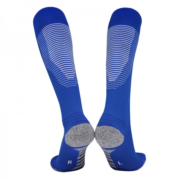 Customs logo men Anti slip knee high soccer sock custom design football grip socks