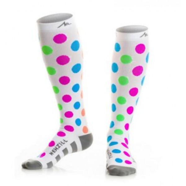 Customs logo pattern sport compression sock gradient 15-20 mmhg multi size