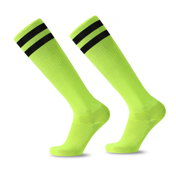 wholesale Nylon breathable stripe over calf football socks in cushion wholesale Nylon breathable stripe over calf football socks in cushion