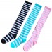 Stripes dress over the knee thigh high socks Nurse knit thigh high socks