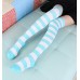 Stripes dress over the knee thigh high socks Nurse knit thigh high socks