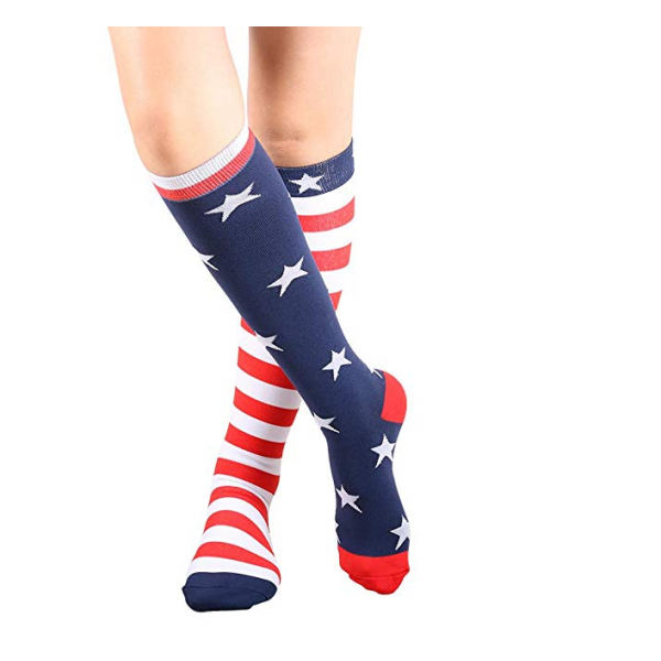 knee   high compression socks with  gradient  compression 20-30mmhg