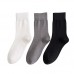 Cotton black anti slip high crew casual quality men custom solid dress socks