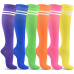 Customized Rainbow Color Socks Stripe Colorful  Fashion Sports  Stripe Compression Socks