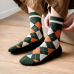 Autumn Color Plaid Classic Warm  Thick Cotton Blend Argyle Socks