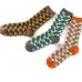 Winter Warm Crew Socks Women Men Wholesale Custom Vintage Argyle Soft Socks
