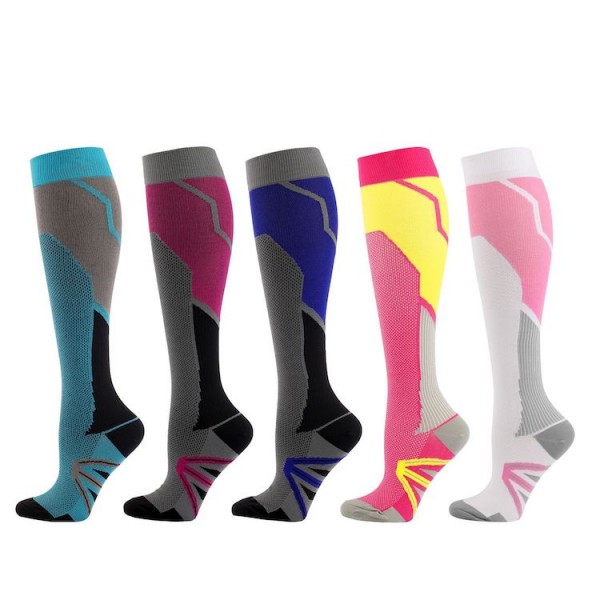 Anti Fatigue Colorful Breathable Outfits Long Sport Soccer Compression Socks