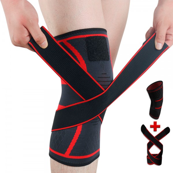 Custom nylon knee pads adjustable knit sport knee sleeve