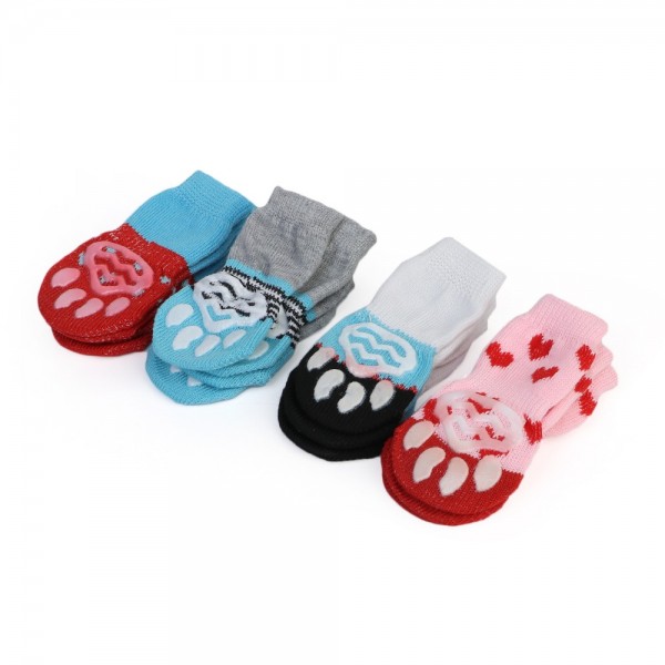 Breathable Puppy Pet Anti-Slip Paw Protector Dog Socks with Paw Patterns