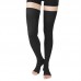 Custom 23-32mmHg anti slip medical black thigh high compression socks