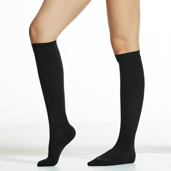 Custom 23-32mmHg closed toe medical black knee high compression socks