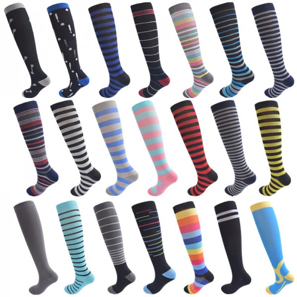 colorful knee high striped compression socks 20-30mmHg colorful knee high striped compression socks 20-30mmHg