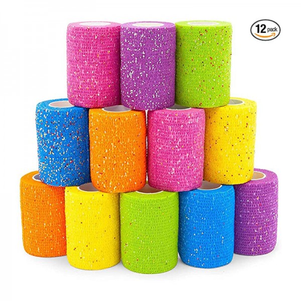 Self Adhesive Wrap Glitter Cohesive Vet Tape for Pets Wrist Ankle Self Adhesive Wrap Glitter Cohesive Vet Tape for Pets Wrist Ankle
