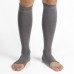 Unisex Solid Nylon Sports Knee High Compression Socks No Toes