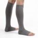Unisex Solid Nylon Sports Knee High Compression Socks No Toes