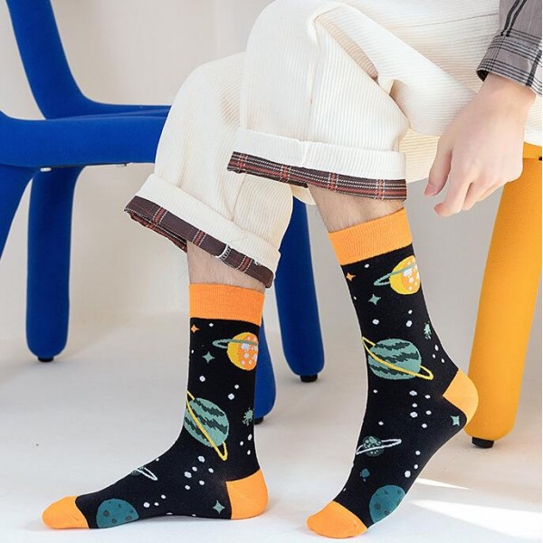 Custom combed cotton spring breathable crew mens fashion socks Custom combed cotton spring breathable crew mens fashion socks