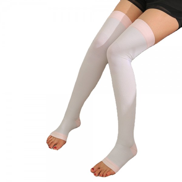 Medical white cotton sleeping sport custom thigh high compression socks Medical white cotton sleeping sport custom thigh high compression socks