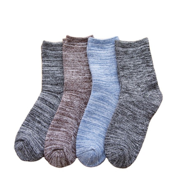 Amazon Hot Sale Men Thermal Thick Warm Solid Color Towel Socks