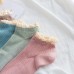 Girly Heart Japanese Student Cute Cotton Boat Socks Dark and light colored lotus leaf wood ear ladies lace socks
