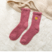 Girls Lovely Coral Fleece Indoor Cartoon Flower Crew Dress Socks Girls Lovely Coral Fleece Indoor Cartoon Flower Crew Dress Socks