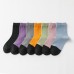 Women Winter Black Toe Solid Color Combed Cotton Dress Socks Women Winter Black Toe Solid Color Combed Cotton Dress Socks