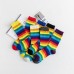 Womens Rainbow Color Crew Socks Street Fashion Sports Calf Socks