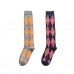 Unisex Argyle Pattern Cotton Thermal Golf Knickers Street Knee High  Socks