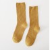 2020 new women warm cotton double cylinder plain slouch socks