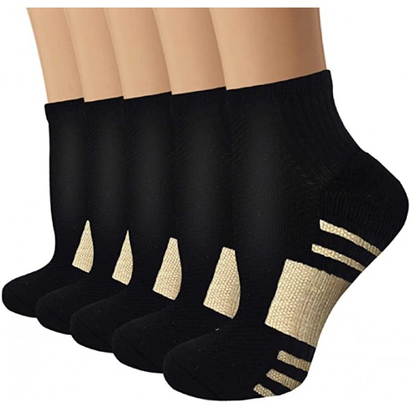 Copper Compression Socks for Men, Anti-Bacterial Copper Ankle Socks Fitness Running Sports Socks