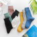 Men Summer Lightweight Rainbow Pure Color Dress Soft Cotton Crew Dress Socks