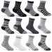 12-Pack Cotton Socks for Toddler Boys Girls Anti-Slip Ankle Socks