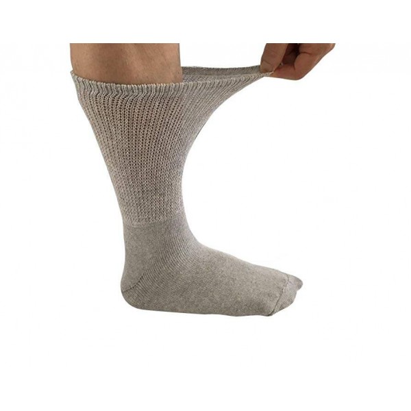 Loose Fit Diabetic Crew Socks with solid color