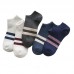 Korean women parallel lines cotton low cut cute ankle socks