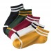 Korean women parallel lines cotton low cut cute ankle socks