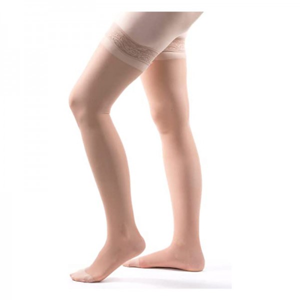 8-15 mmHg Large Silky Beige Thigh High Support Compression Stockings for Legs 8-15 mmHg Large Silky Beige Thigh High Support Compression Stockings for Legs