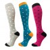 Women Knitted custom Designer Hiking dot dress compression socks