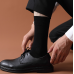 Solid Color Black Mens Office Socks