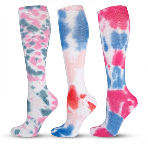Customized colorful tie dye compression socks Customized colorful tie dye compression socks