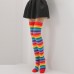 Wholesale Fitting Thigh High Rainbow Colorful Striped Socks Wholesale Fitting Thigh High Rainbow Colorful Striped Socks