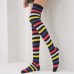 Wholesale Fitting Thigh High Rainbow Colorful Striped Socks Wholesale Fitting Thigh High Rainbow Colorful Striped Socks