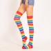 Wholesale Fitting Thigh High Rainbow Colorful Striped Socks Wholesale Fitting Thigh High Rainbow Colorful Striped Socks