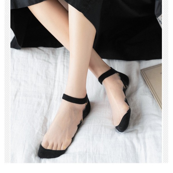 Women summer crystal sheer ankle socks Women summer crystal sheer ankle socks