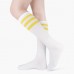 colorful stripes knee high cotton school girl socks