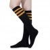 colorful stripes knee high cotton school girl socks