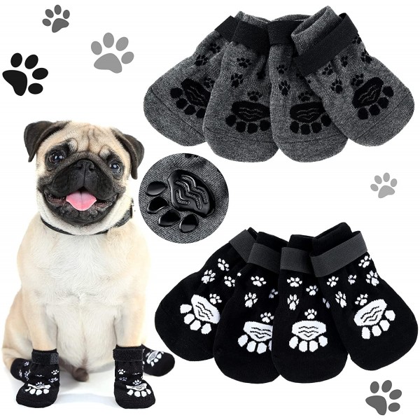 Anti Slip Dog Socks Non-Slip Dog Socks with Adjustable Strap Traction Control for Indoor on Hardwood Floor Wear (Black, Gray,S) Anti Slip Dog Socks Non-Slip Dog Socks with Adjustable Strap Traction Control for Indoor on Hardwood Floor Wear (Black, Gray,S)