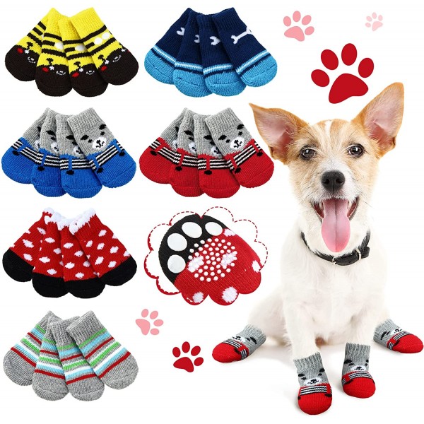 Dog Socks Non Slip Dog Pet Puppy Doggie Gripping Socks Paw Protectors Non Skid Indoor Traction Control Socks for Hardwood Floor Protection, 6 Styles (Large) Dog Socks Non Slip Dog Pet Puppy Doggie Gripping Socks Paw Protectors Non Skid Indoor Traction Control Socks for Hardwood Floor Protection, 6 Styles (Large)